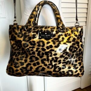 Kate spade leopard print patent leather tote